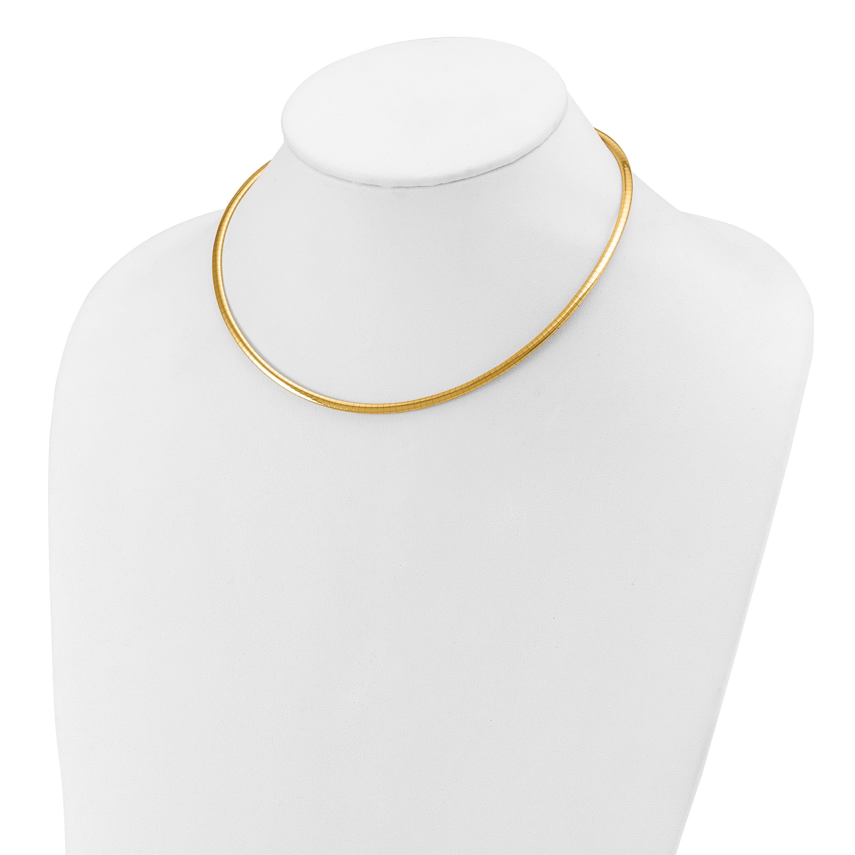 14k Polished 3mm Lightweight 16 inch Domed Omega Necklace ODL3