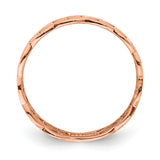 14K Rose Gold Polished Woven Celtic Knot Band D4733