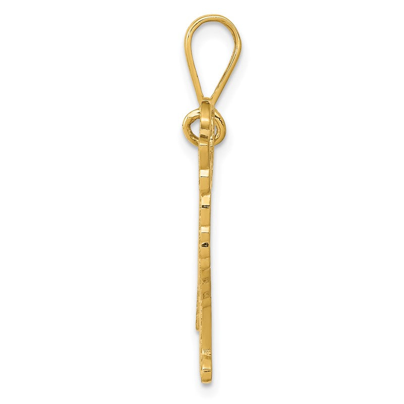 14k Textured Golden Retriever Dog Pendant K3401
