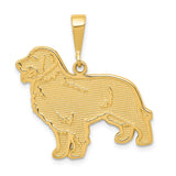 14k Textured Golden Retriever Dog Pendant K3401
