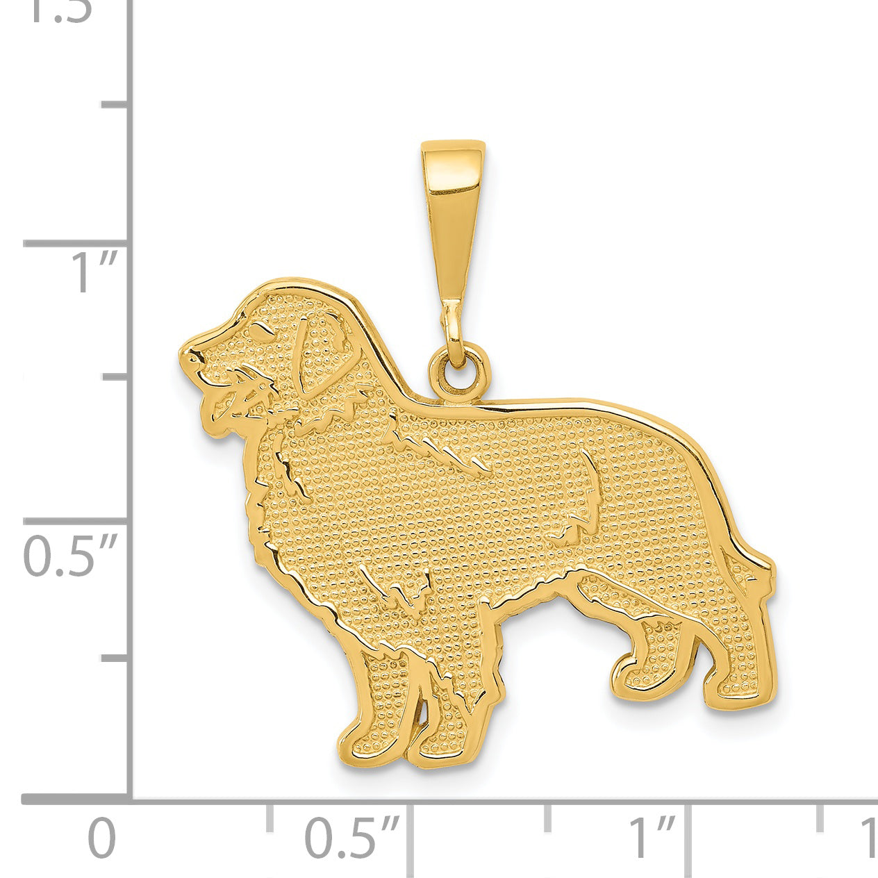 14k Textured Golden Retriever Dog Pendant K3401