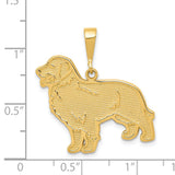 14k Textured Golden Retriever Dog Pendant K3401