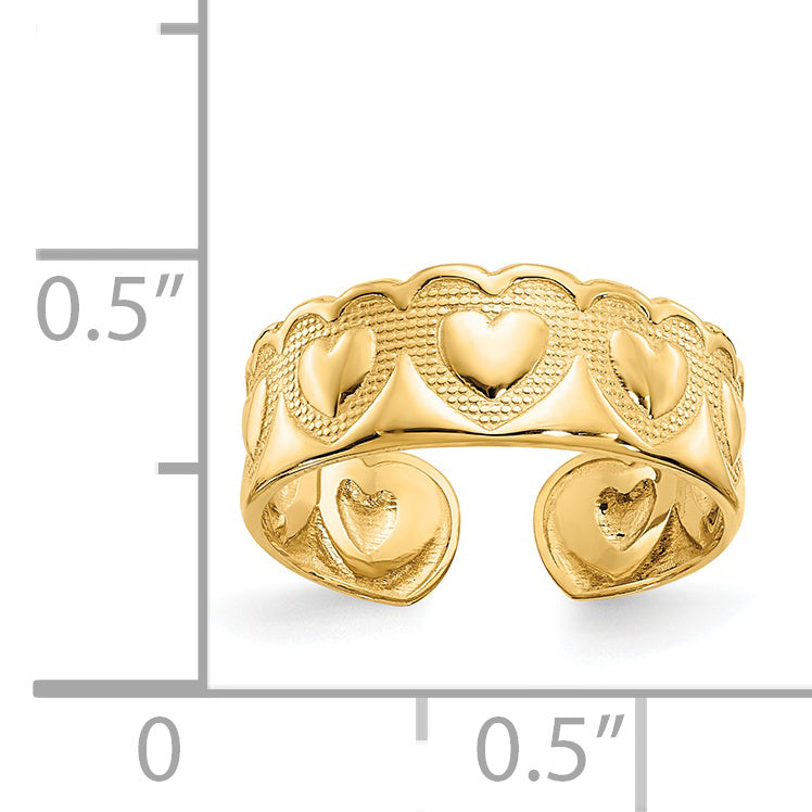 14k Heart Toe Ring R557