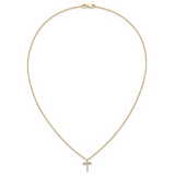 14k White Gold 1/4 carat Diamond Cross Pendant 18 inch Necklace PM1000