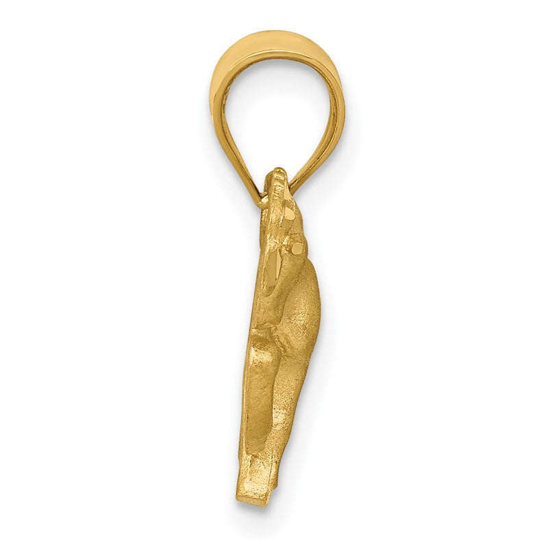 14k Satin Diamond-cut Horse Pendant K6005