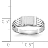 14k White Gold 5.25x5.0mm Childs Open Back Signet Ring D1876