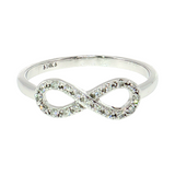 Lady's White 14K Gold Infinity Diamond Fashion Ring
