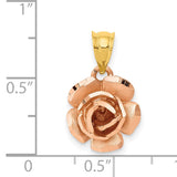 14k Two-tone Rose Charm D617