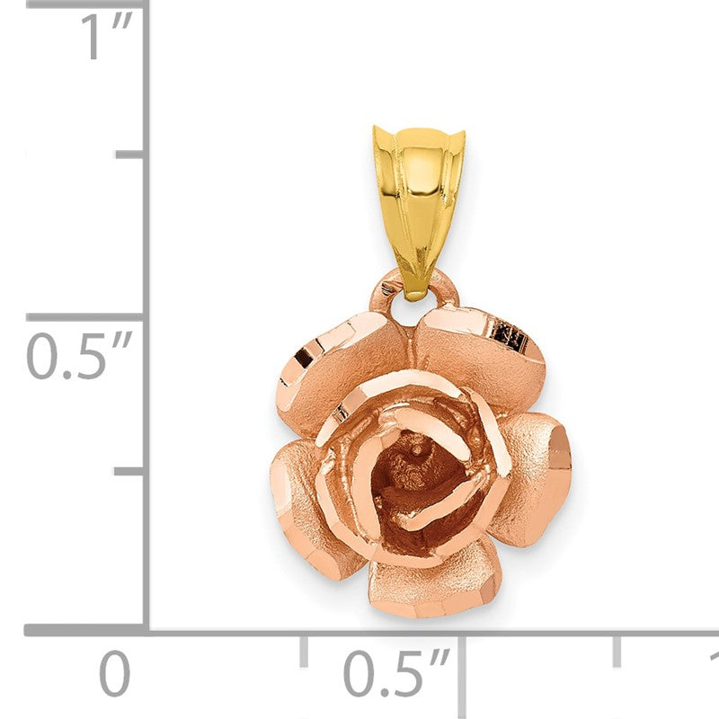 14k Two-tone Rose Charm D617