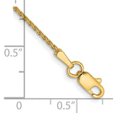 14K 10 inch 1mm Diamond-cut Parisian Wheat with Lobster Clasp Anklet PEN275