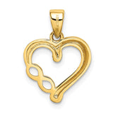 14K and White Rhodium Infinity Heart Pendant K5873