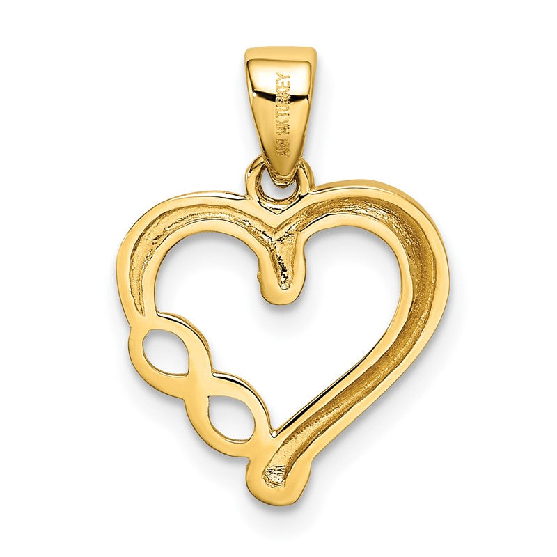 14K and White Rhodium Infinity Heart Pendant K5873