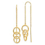14k Triple Circle and Chain Threader Earrings YE1053