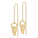 14k Triple Circle and Chain Threader Earrings YE1053
