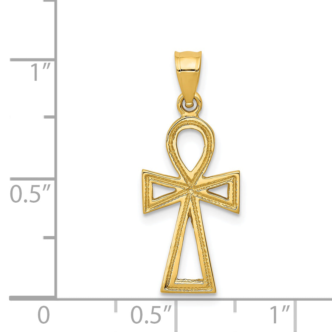 14k Ankh Cross Charm D42