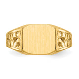 14k 10.5x9.0mm Open Back Mens Signet Ring C1528