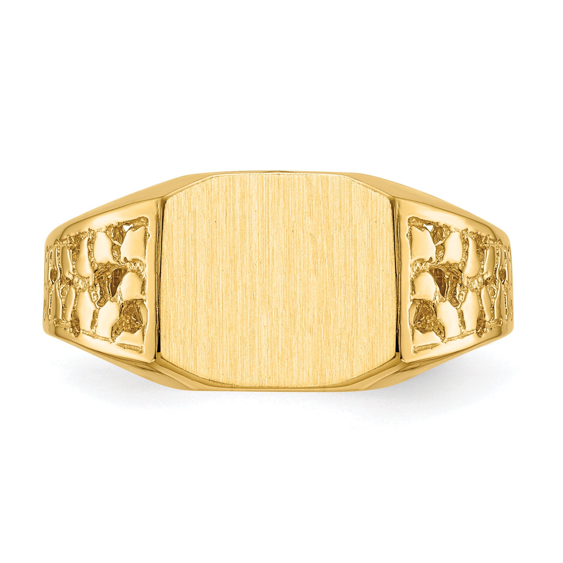 14k 10.5x9.0mm Open Back Mens Signet Ring C1528