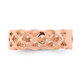14K Rose Gold Polished Woven Celtic Knot Band D4733
