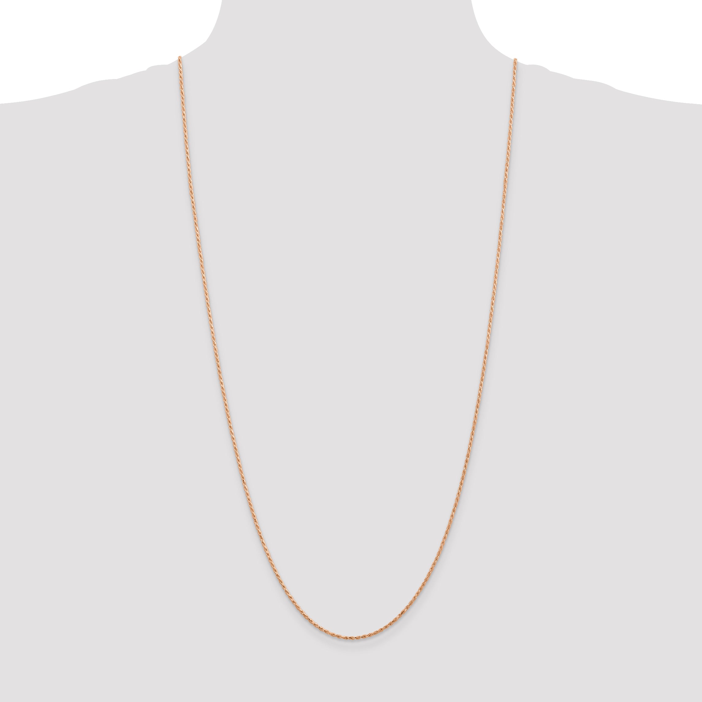 14K Rose Gold 10 inch 1.5mm Diamond-cut Man Made Rope with Lobster Clasp Anklet R012