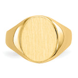 14k 10.5x12.0mm Oval Closed Back Signet Ring RS141