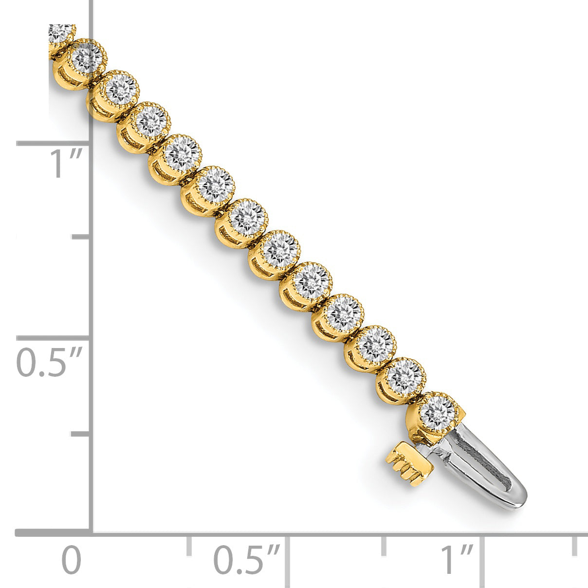 14k Complete 2.13 carat Round AA Diamond 2-prong 7 inch Tennis Bracelet X2896AA