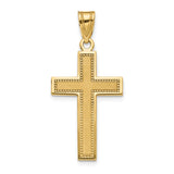 14K Medium Satin Cross Pendant D4298