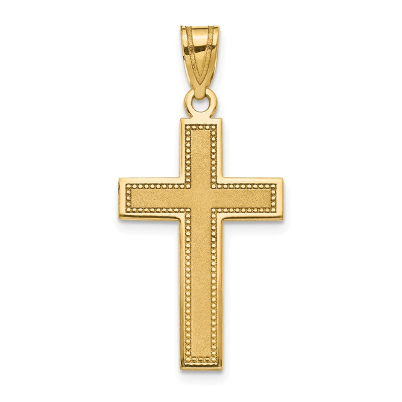 14K Medium Satin Cross Pendant D4298