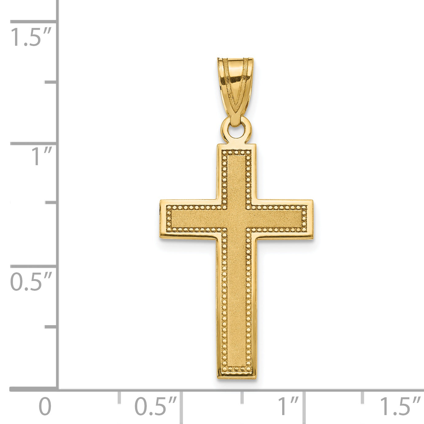 14K Medium Satin Cross Pendant D4298