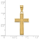 14K Medium Satin Cross Pendant D4298