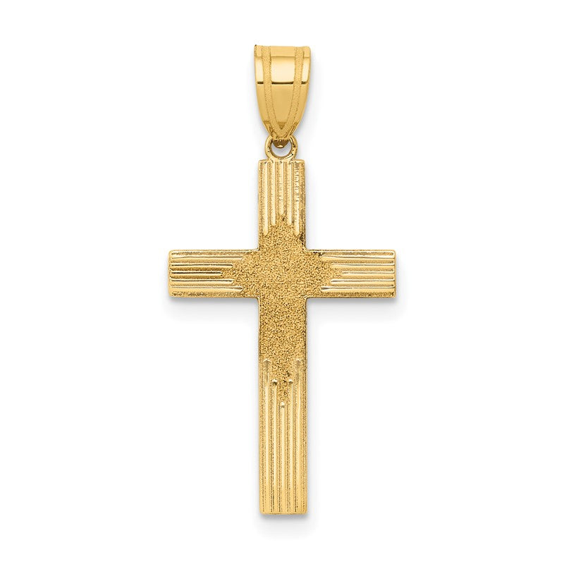 14K Laser Designed Cross Pendant XR941