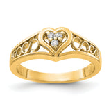14k Polished 1/20 carat AAA Diamond Heart Ring Y1732AAA