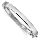 14k White Gold 6.3mm Polished Solid Hinged Oval Bangle Bracelet XB260