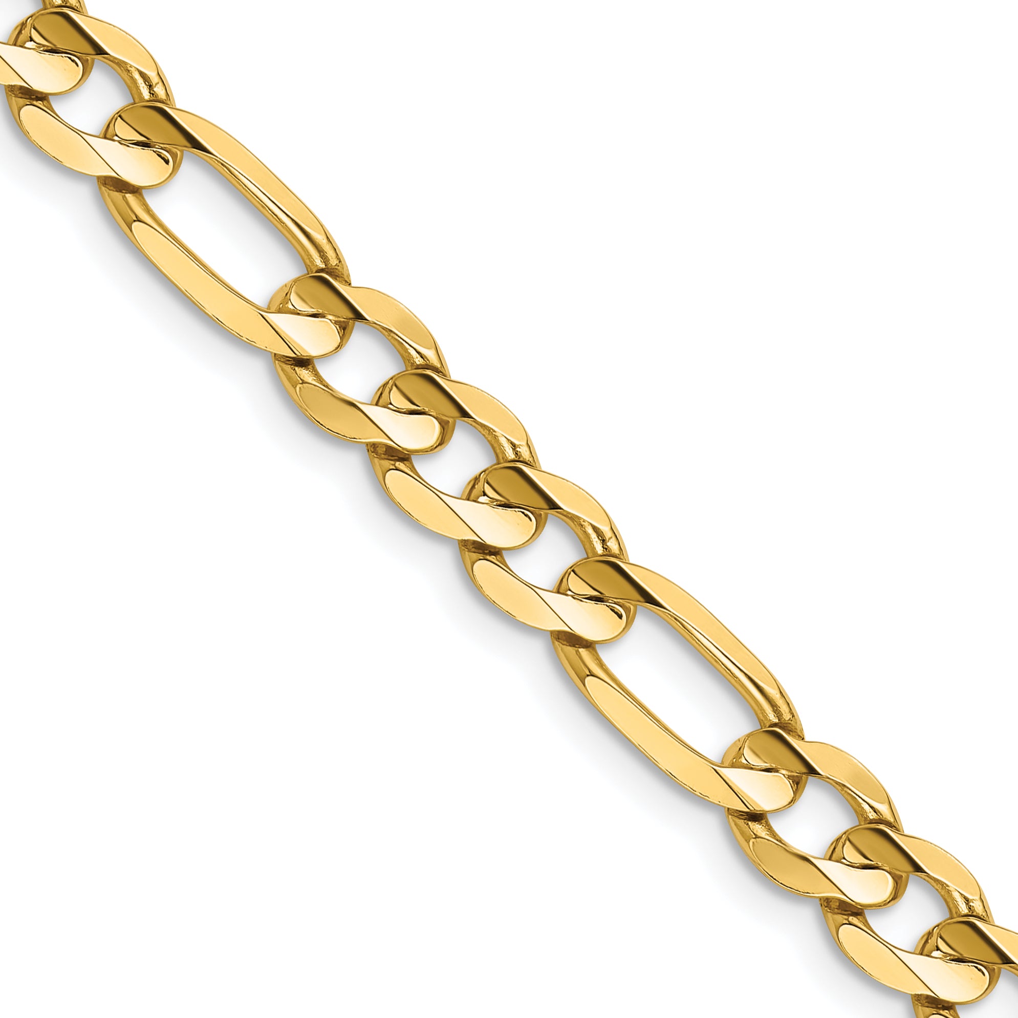 14K 26 inch 6.75mm Concave Open Figaro with Lobster Clasp Chain LFG180