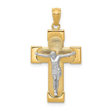 14k Two-tone Crucifix Pendant C3902