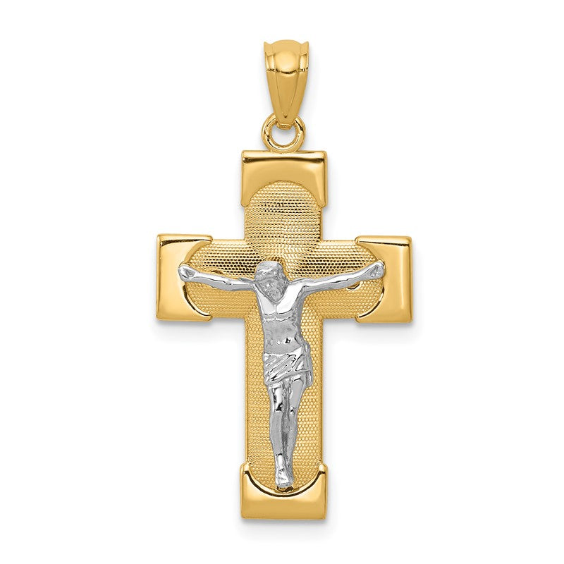 14k Two-tone Crucifix Pendant C3902