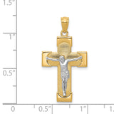 14k Two-tone Crucifix Pendant C3902