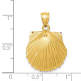 14k Diamond-cut Seashell Pendant C129