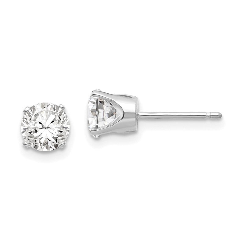14k White Gold 5.5mm Round CZ Stud Earrings XD11WCZ