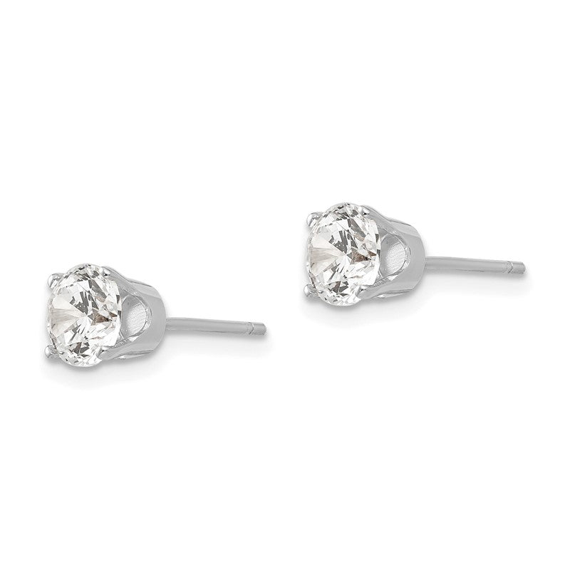 14k White Gold 5.5mm Round CZ Stud Earrings XD11WCZ