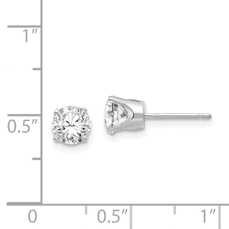 14k White Gold 5.5mm Round CZ Stud Earrings XD11WCZ