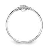 14k White Gold Polished Celtic Knot Cross Ring K5730