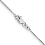 14K White Gold 10 inch .85mm Spiga with Lobster Clasp Anklet PEN95