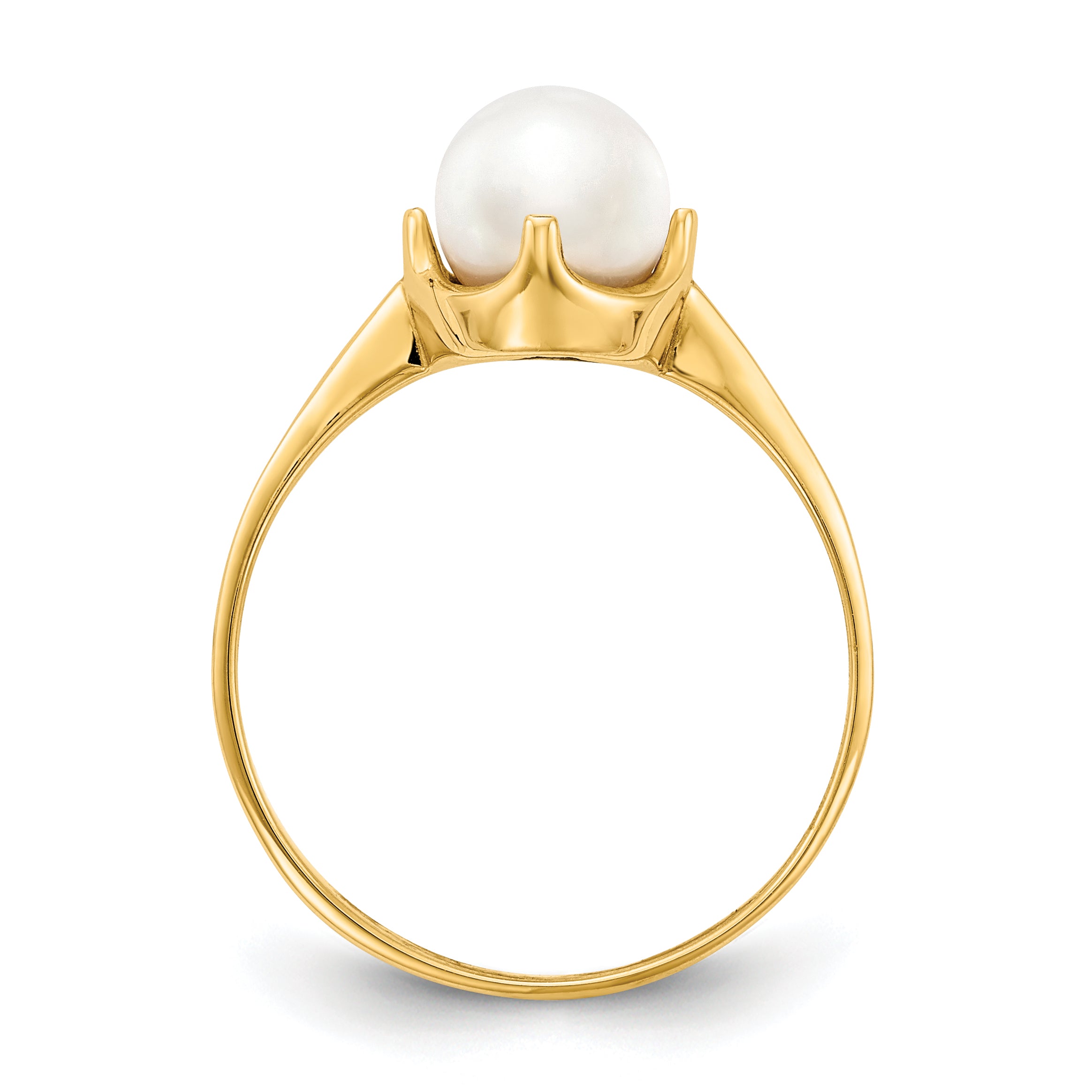 14k 6.5mm FW Cultured Pearl ring Y1926PL