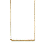 14k Polished 1/8 carat Diamond Bar 18 inch Necklace XP5031A