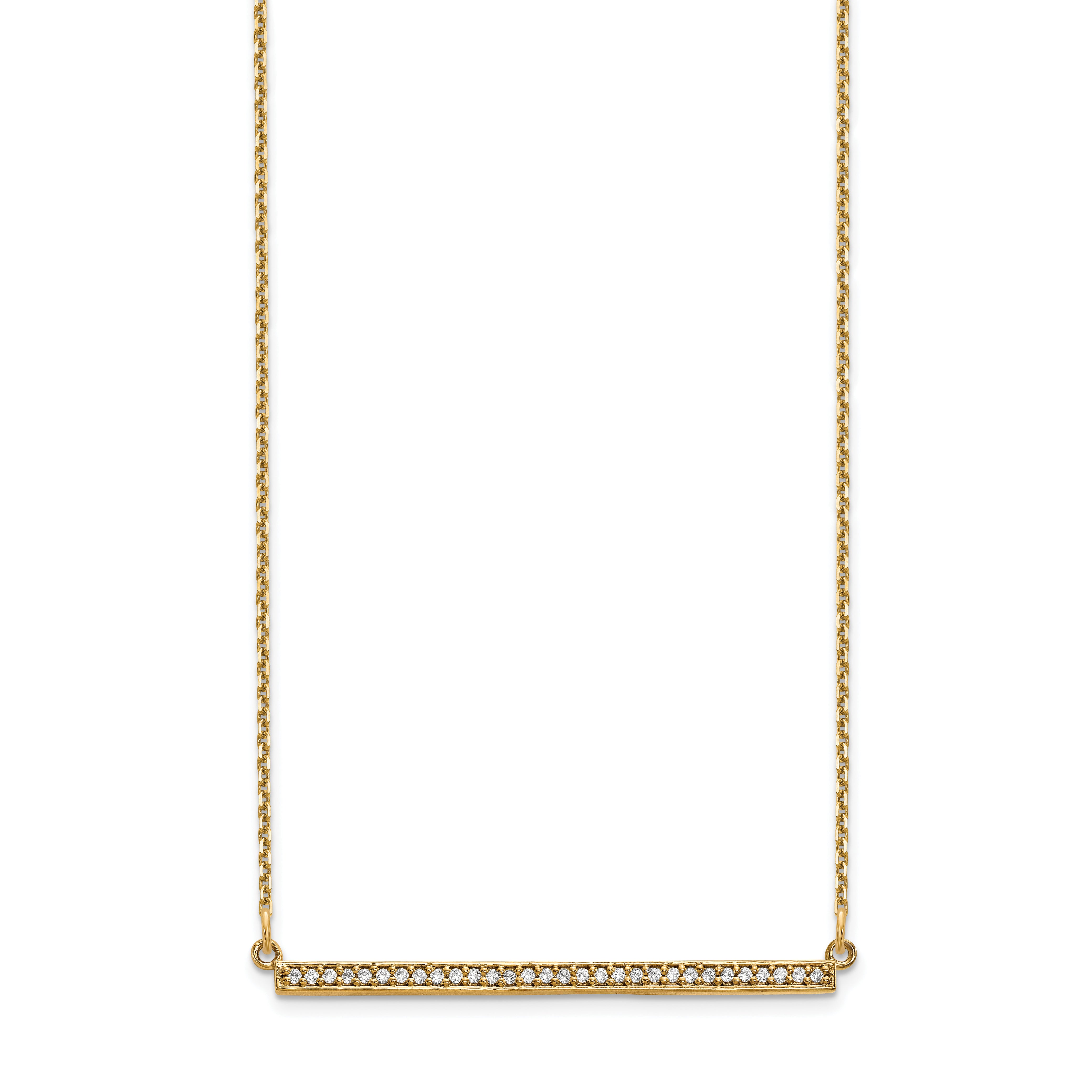 14k Polished 1/8 carat Diamond Bar 18 inch Necklace XP5031A