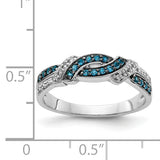 14k White Gold with Black Rhodium 1/4 carat White and Blue Diamond Swirl Ring RM5680