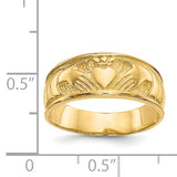 14k Ladies Polished Claddagh Band K3854