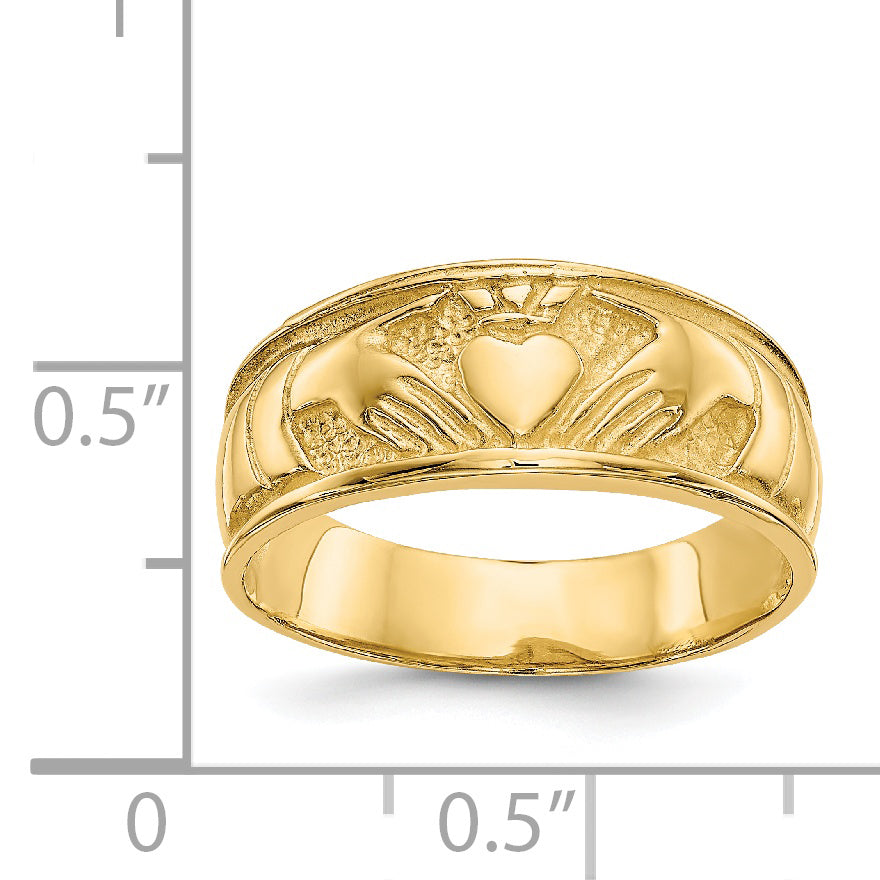 14k Ladies Polished Claddagh Band K3854
