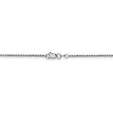 14K White Gold 10 inch 1.4mm Round Open Link Cable with Lobster Clasp Anklet PEN137