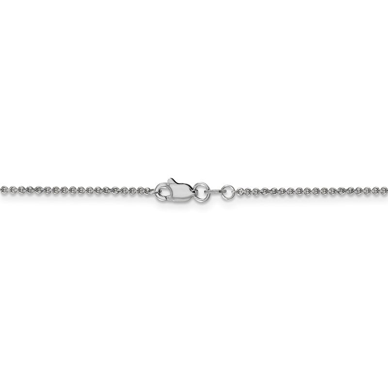 14K White Gold 10 inch 1.4mm Round Open Link Cable with Lobster Clasp Anklet PEN137